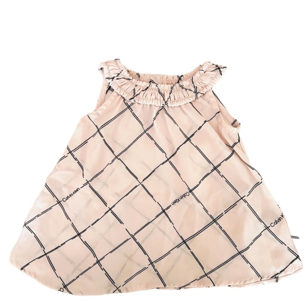 Calvin Klein Baby Pink Striped Halter Top | 6-9M